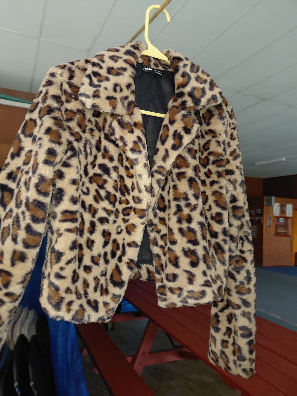Faux Leopard Print Jacket - Brown/Black